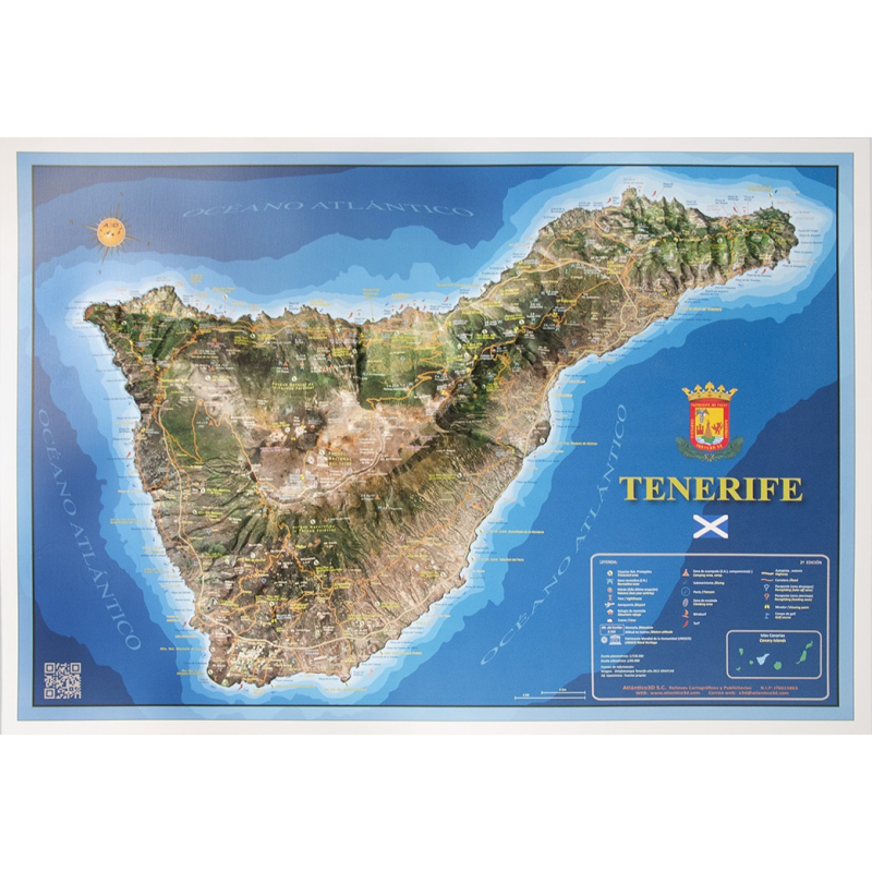 Isla de Tenerife en relieve.
