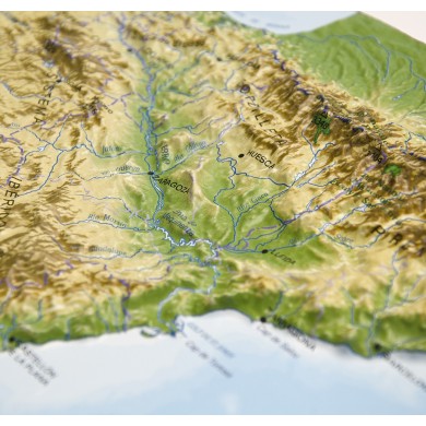 España físico en relieve