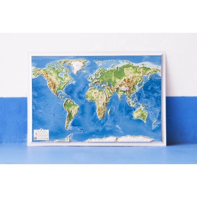 Atlas físico y político en relieve