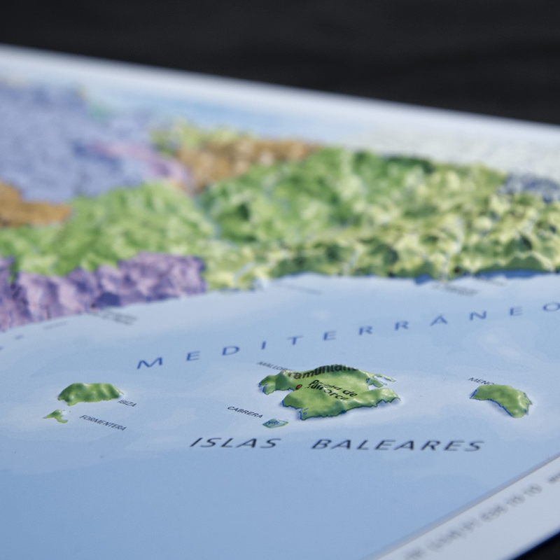 España político en relieve