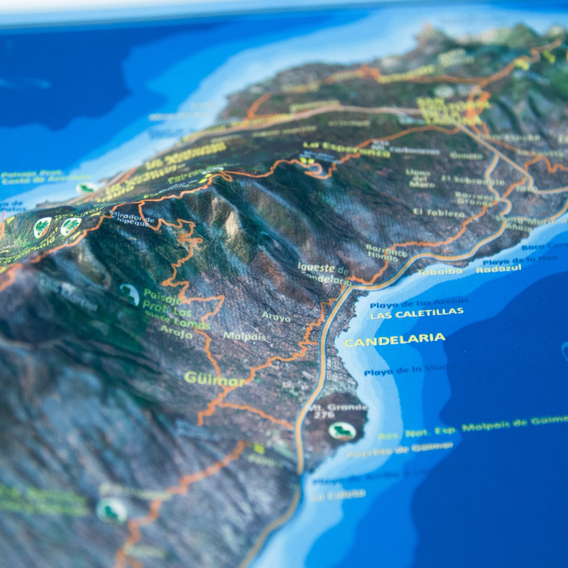 Isla de Tenerife en relieve
