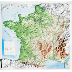 Mapa en relieve de Francia Mapa en relieve de Francia