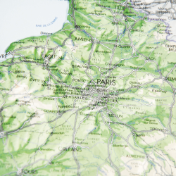 Mapa en relieve de Francia Mapa en relieve de Francia