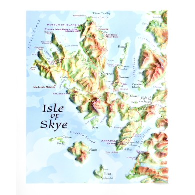 Mapa en relieve de la isla de Skye