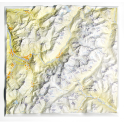 Mapa en relieve del Mont Blanc Mapa en relieve del Mont Blanc
