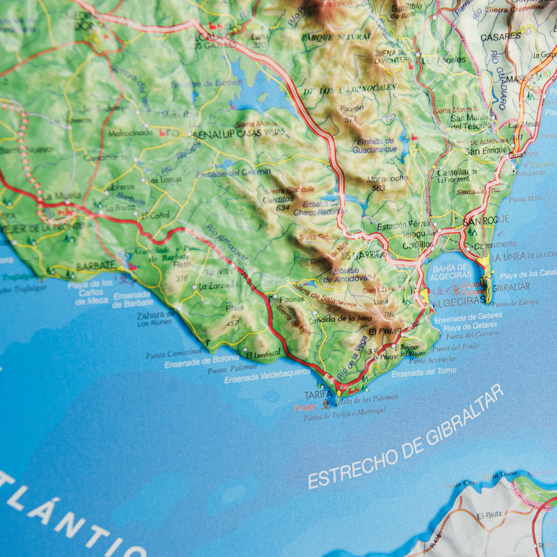Provincia de Cádiz en relieve