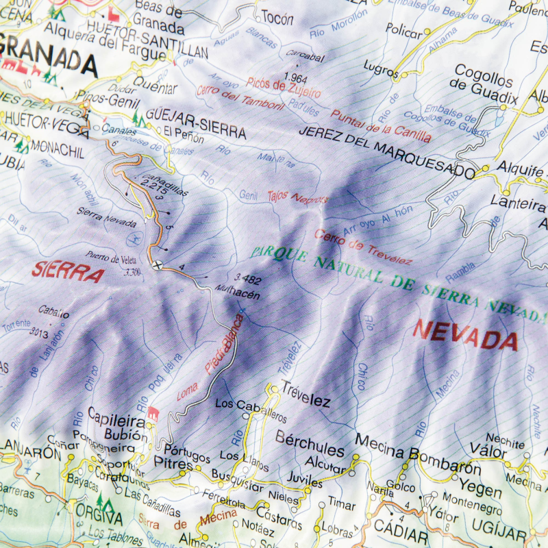 Provincia de Granada en relieve