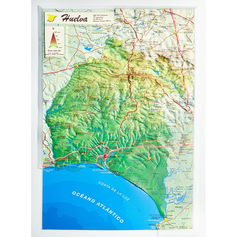 Provincia de Huelva en relieve