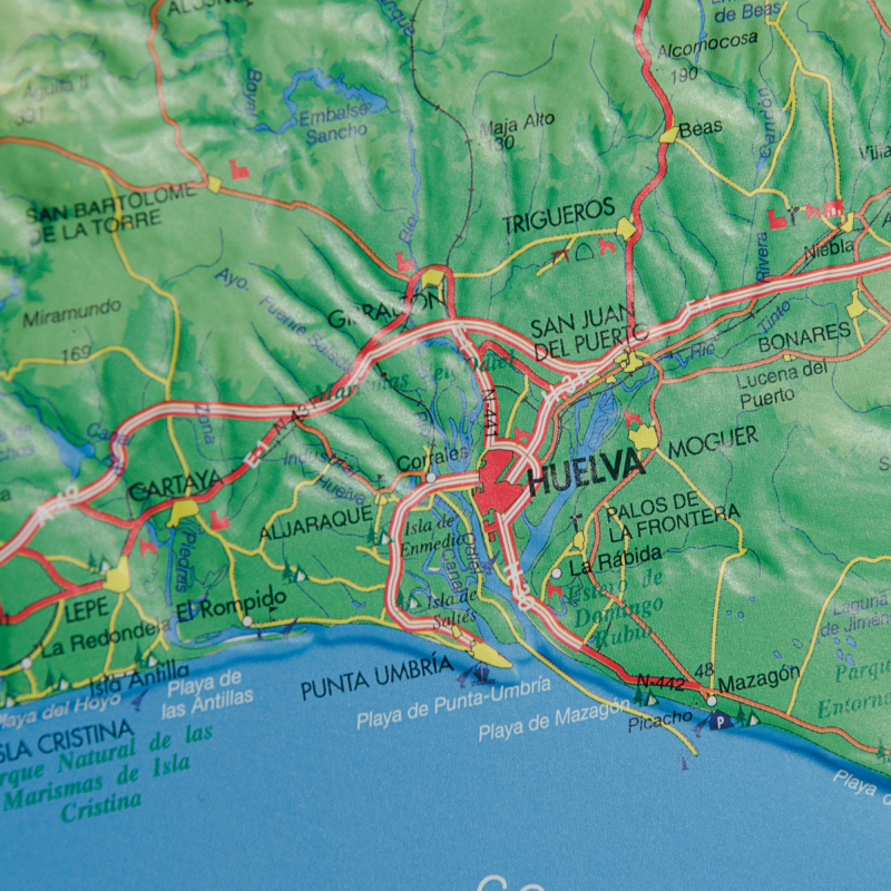 Provincia de Huelva en relieve