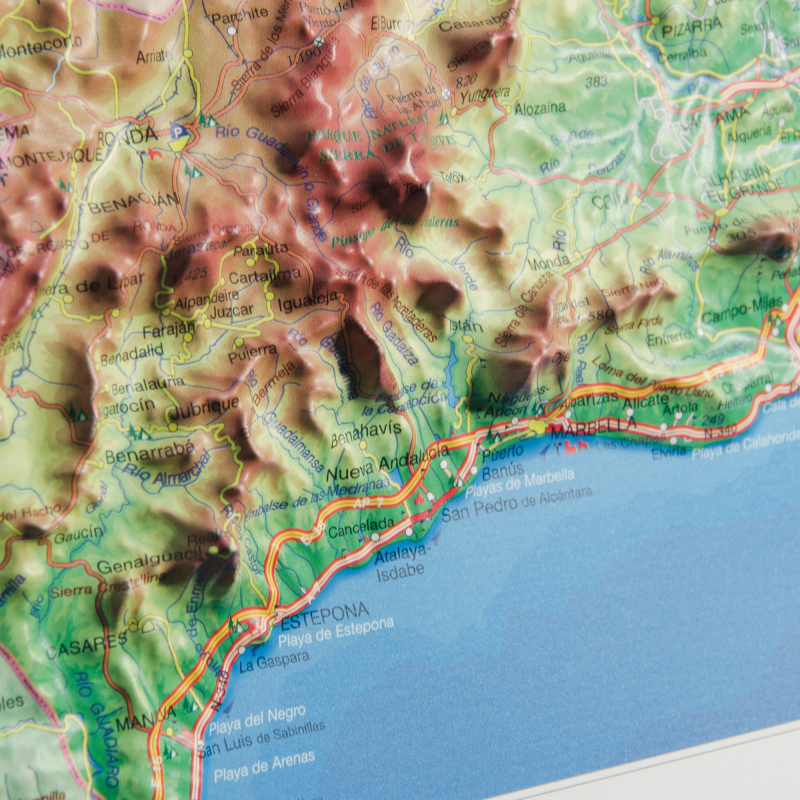 Provincia de Málaga en relieve
