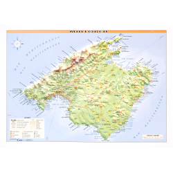 Isla de Mallorca en relieve.
