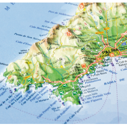 Isla de Mallorca en relieve.