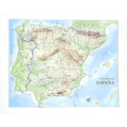 España físico en relieve