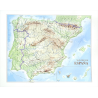 España físico en relieve
