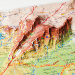 Provincia de Cáceres en relieve