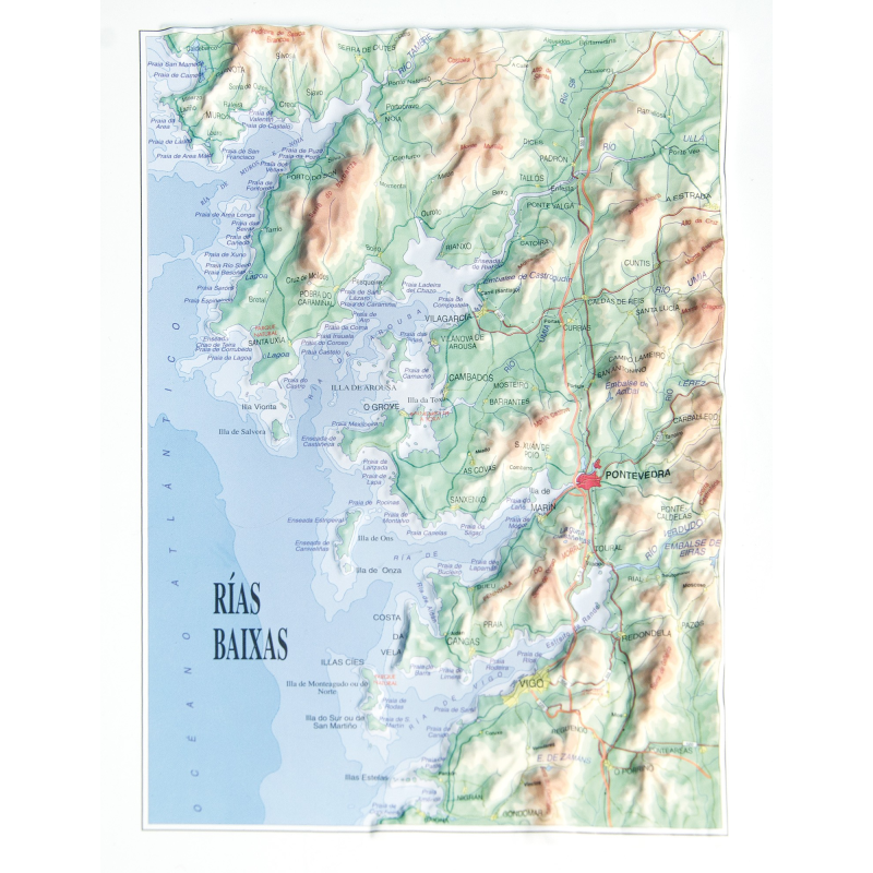 Rías Baixas en relieve