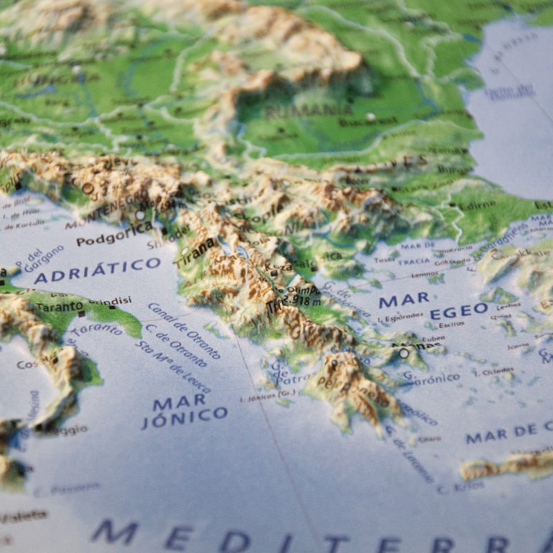 Mapa en relieve de Europa