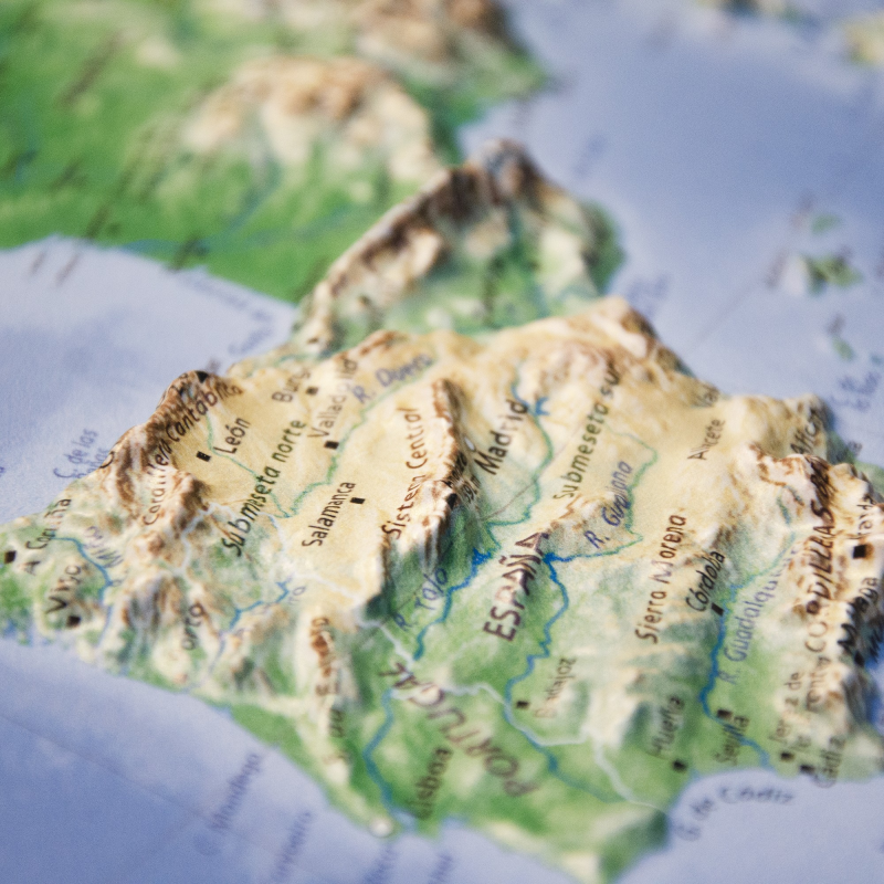 Mapa en relieve de Europa