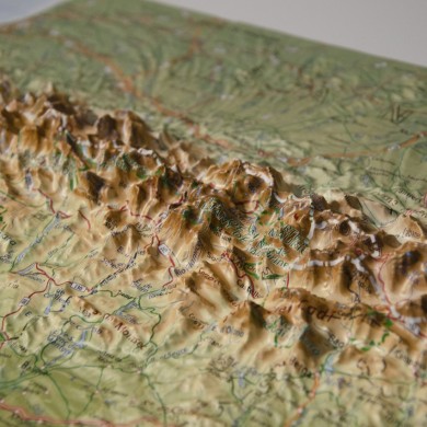 España físico en relieve