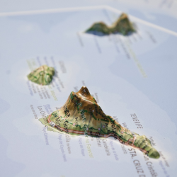 España físico en relieve