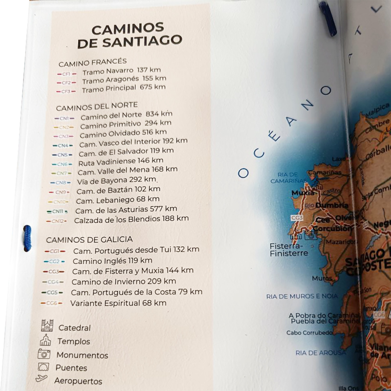 Plano del Camino de Santiago. Porta-credenciales