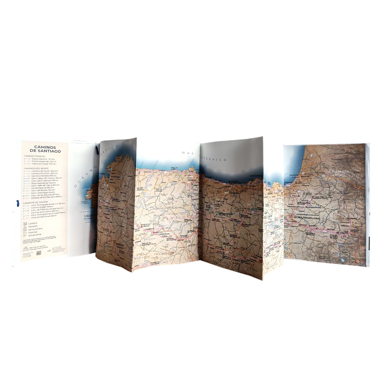Plano del Camino de Santiago. Porta-credenciales