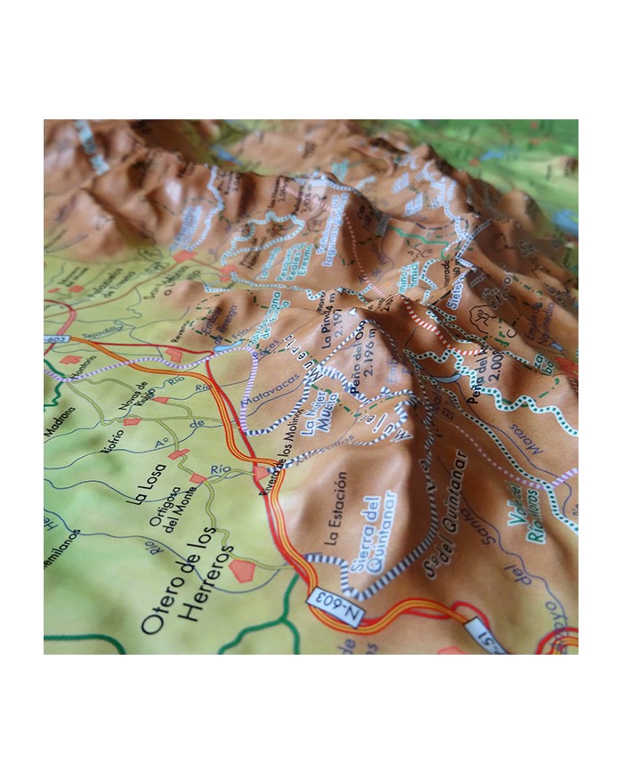 Mapa en relieve Sierra de Guadarrama