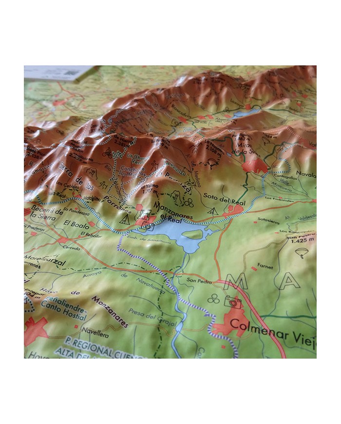 Mapa en relieve Sierra de Guadarrama