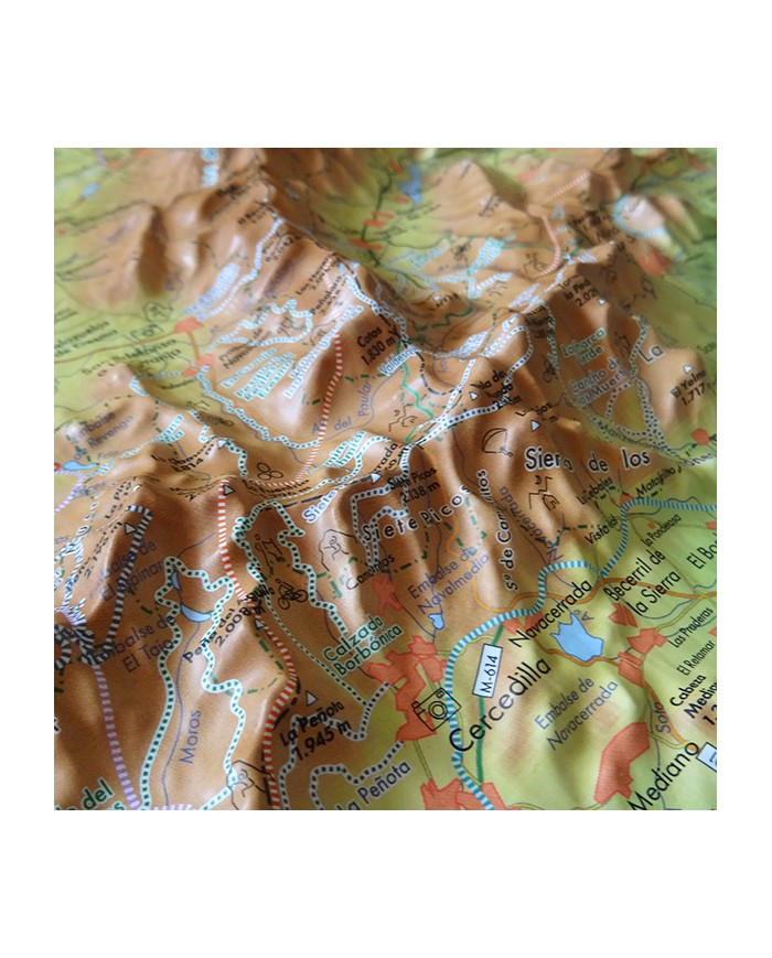 Mapa en relieve Sierra de Guadarrama
