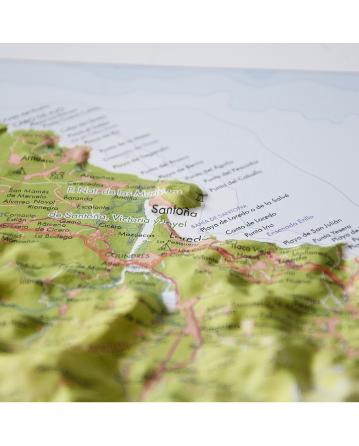 Cantabria mapa en relieve