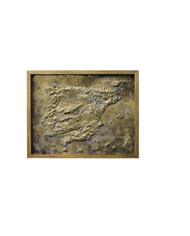 Mapa de España efecto decorativo bronce