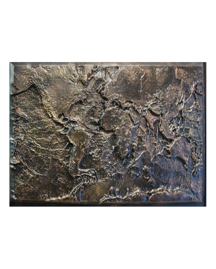 Mapamundi negro metalizado