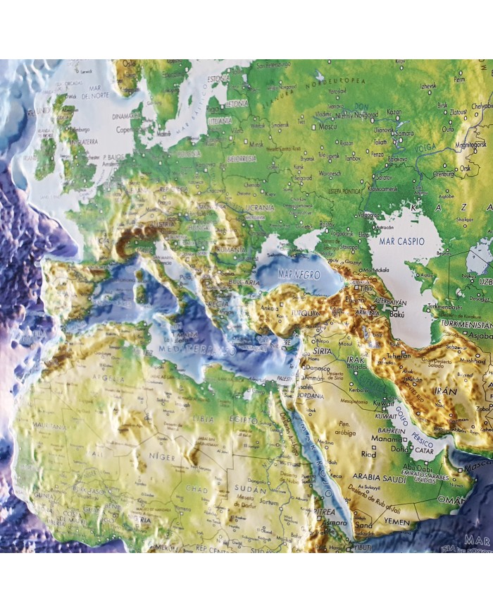 Mapamundi en relieve XXL