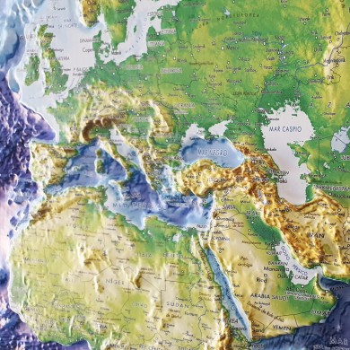 Mapamundi en relieve XXL