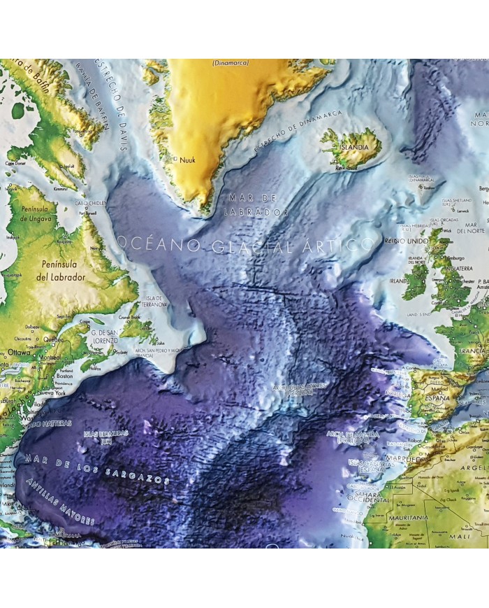 Mapamundi en relieve XXL
