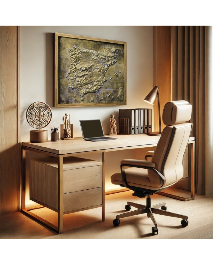 Mapa de España efecto decorativo bronce