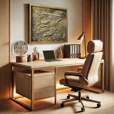 Mapa de España efecto decorativo bronce